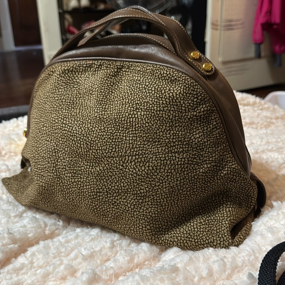 Borbonese hand bag brown fabric